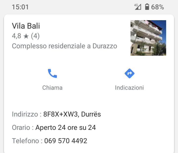 Vila Bali Durrës Buitenkant foto